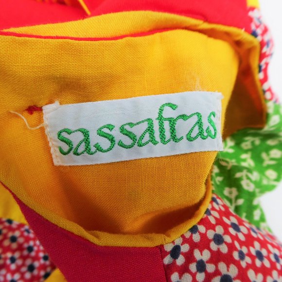 Vintage Sassafras Tunic Top Clowncore Lined Yellow Button Back 24mos - Picture 7 of 8